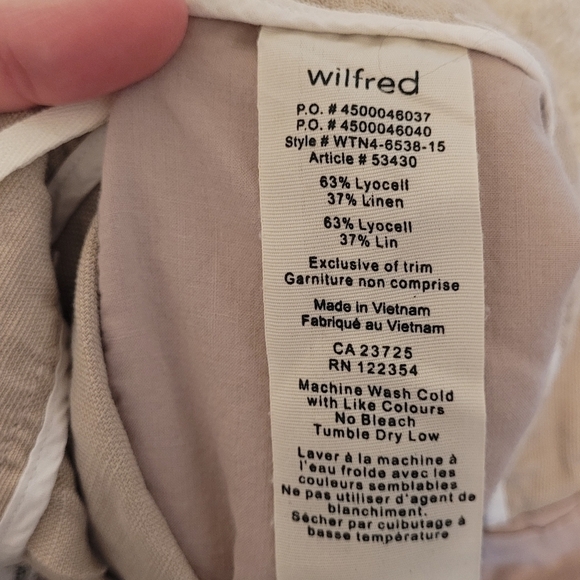 Aritzia Wilfred Allegra Linen Lyocell Mid Rise Shorts Button Fly Size 2 - Picture 5 of 5